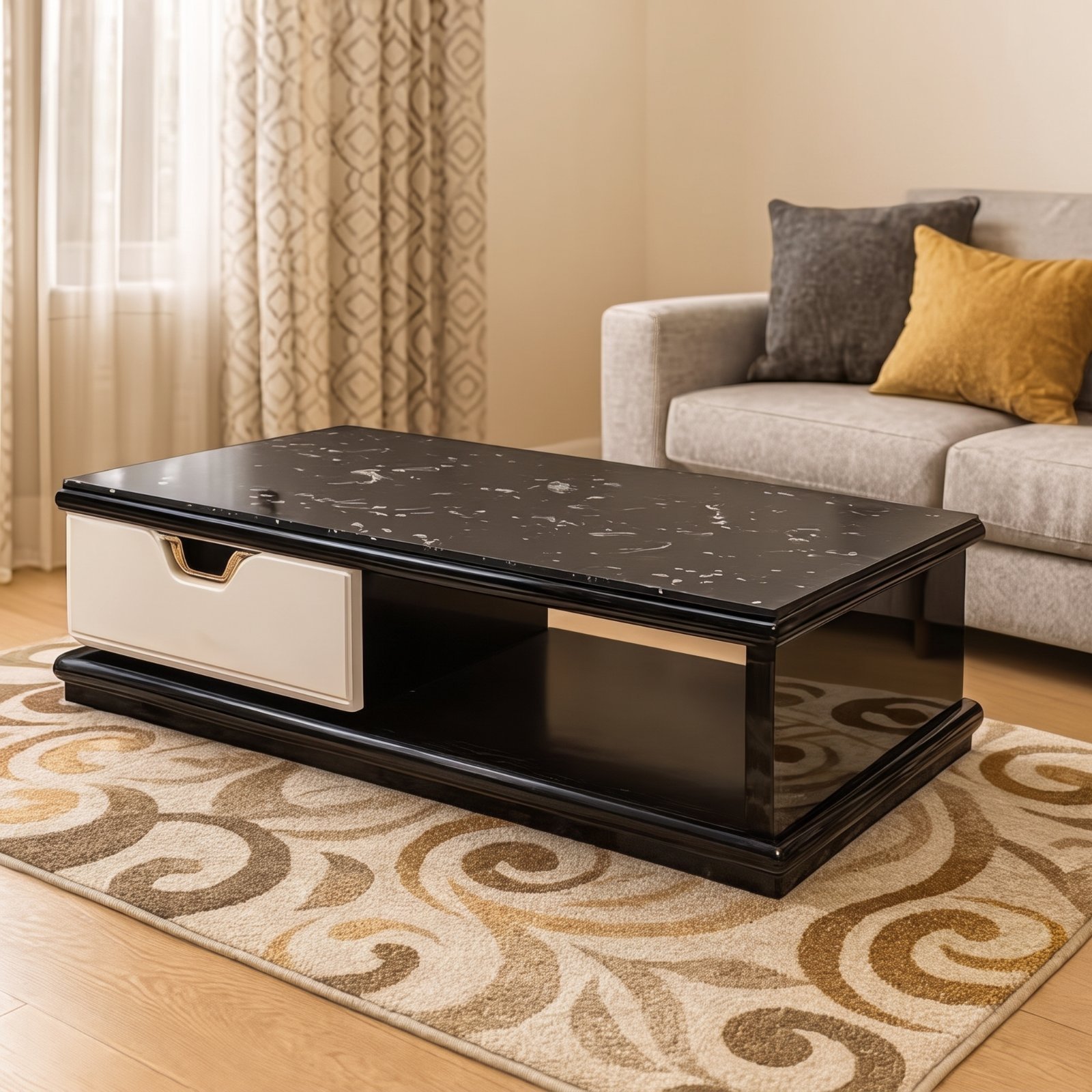 Black and white coffee table